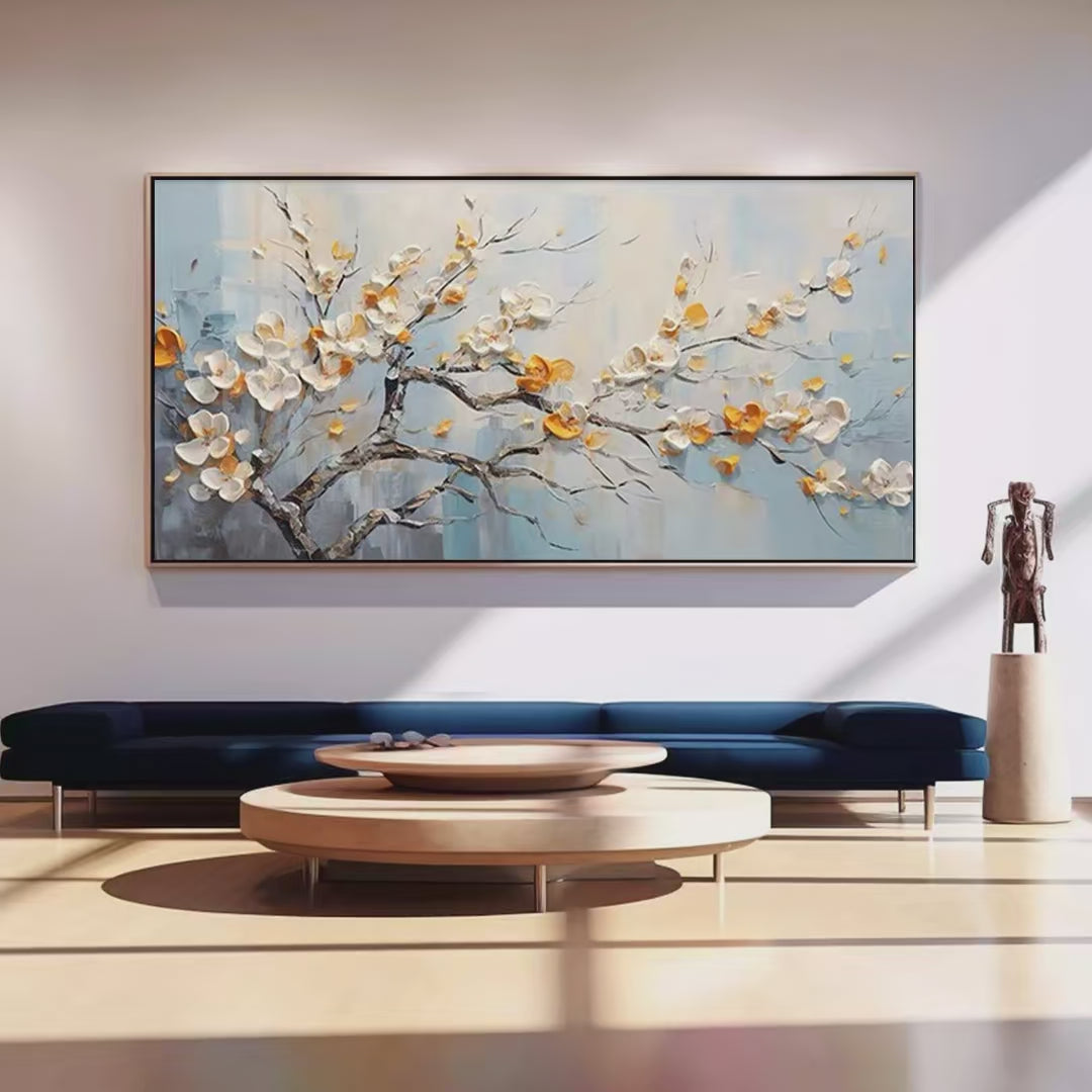 Spring Blossoms – Floral Textured Painting, view 2