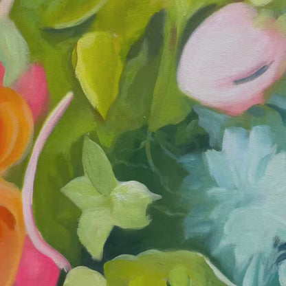 Blooming Rhapsody – Floral Textured Oil Painting, view 3