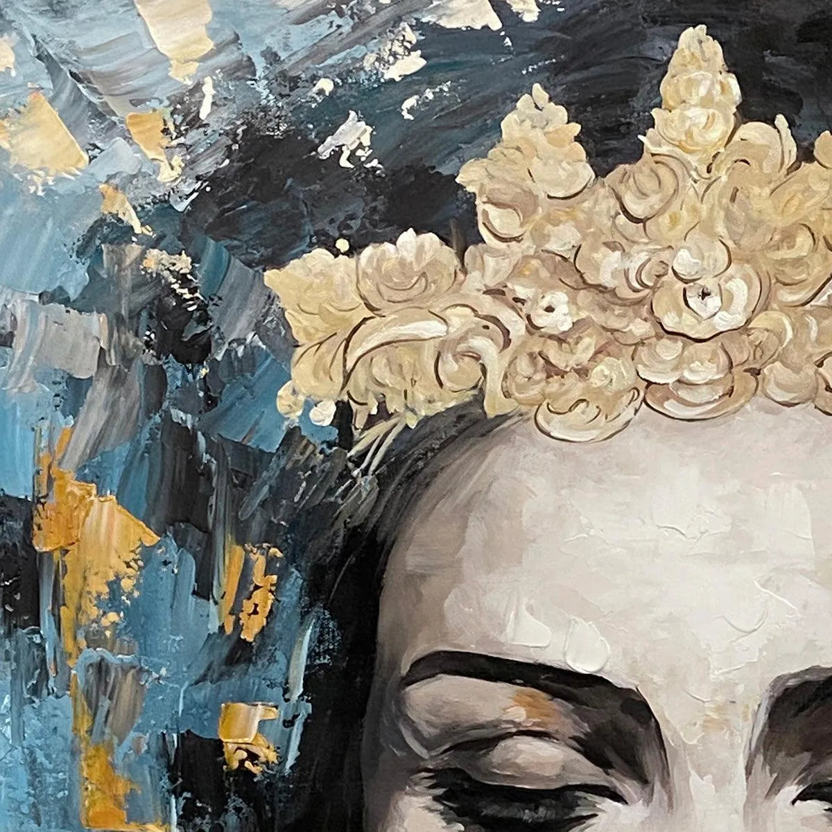 Golden Muse – Figurative Oil Painting, view 3