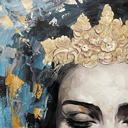 Golden Muse – Figurative Oil Painting, view 3