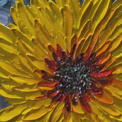 Solar Bloom – Sunflower Impasto Oil Painting, view 3