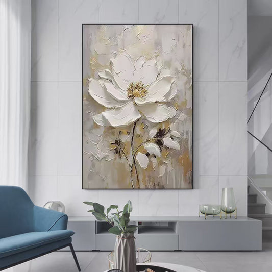 White Blossom – Floral Impasto Painting, view 2