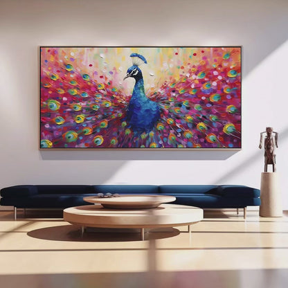 Majestic Peacock – Tree Oil Painting, view 4
