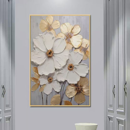 Golden Whispers – Floral Impasto Painting, view 2