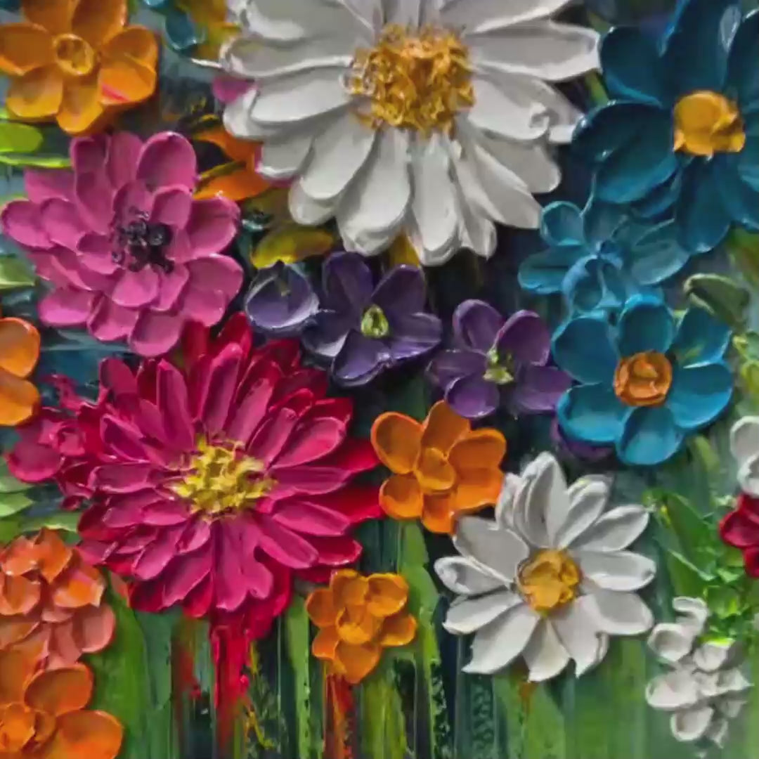 Summer Bouquet – Bouquet Impasto Oil Painting, view 3