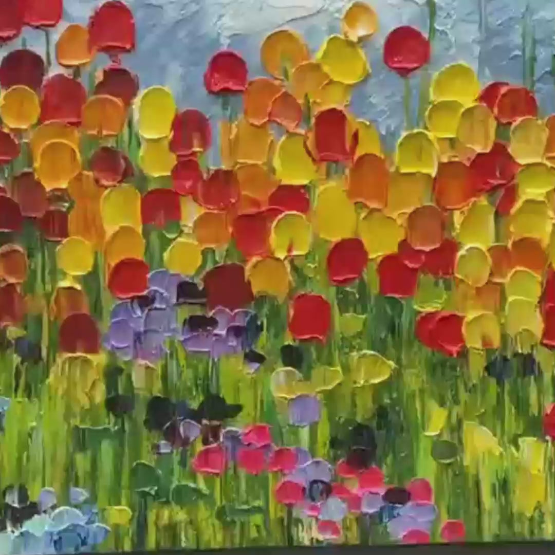 Rainbow Field – Field Impasto Oil Painting, view 3