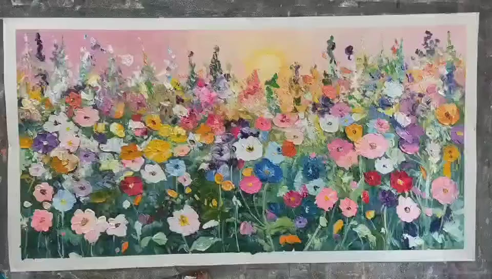 Sunlit Wildflower – Wildflower Impasto Painting, view 3