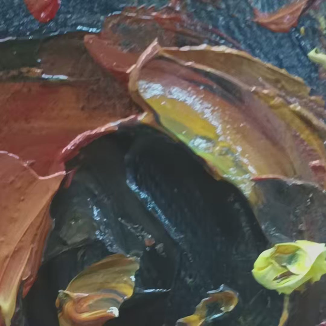 Golden Trio – Sunflower Impasto Oil Painting, view 4