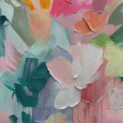 Pastel Dream – Floral Impasto Painting, view 3