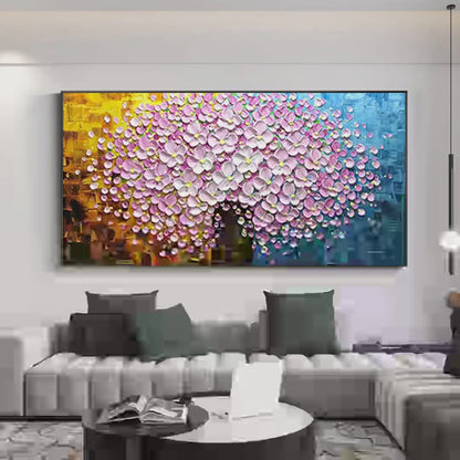 Pink Blossom Dream – Floral Impasto Painting, view 4