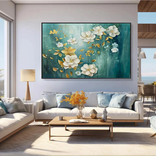 Golden Garden – Impressionist Floral Oil Painting, view 2