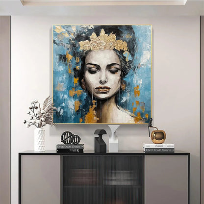 Golden Muse – Figurative Oil Painting, view 2