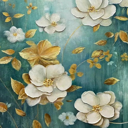 Golden Garden – Impressionist Floral Oil Painting, view 5