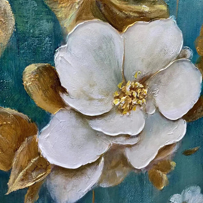Golden Garden – Impressionist Floral Oil Painting, view 3