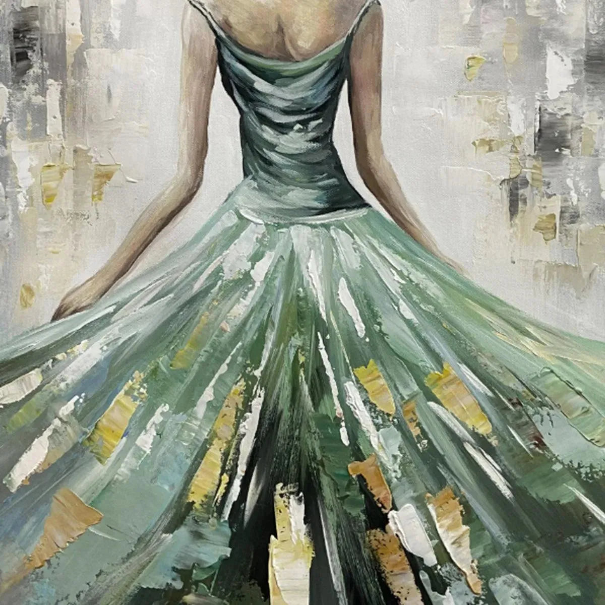 Emerald Grace – Figurative Oil Painting, view 4