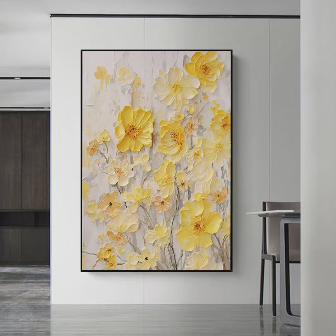 Golden Sunflowers – Sunflower Impasto Painting, view 2