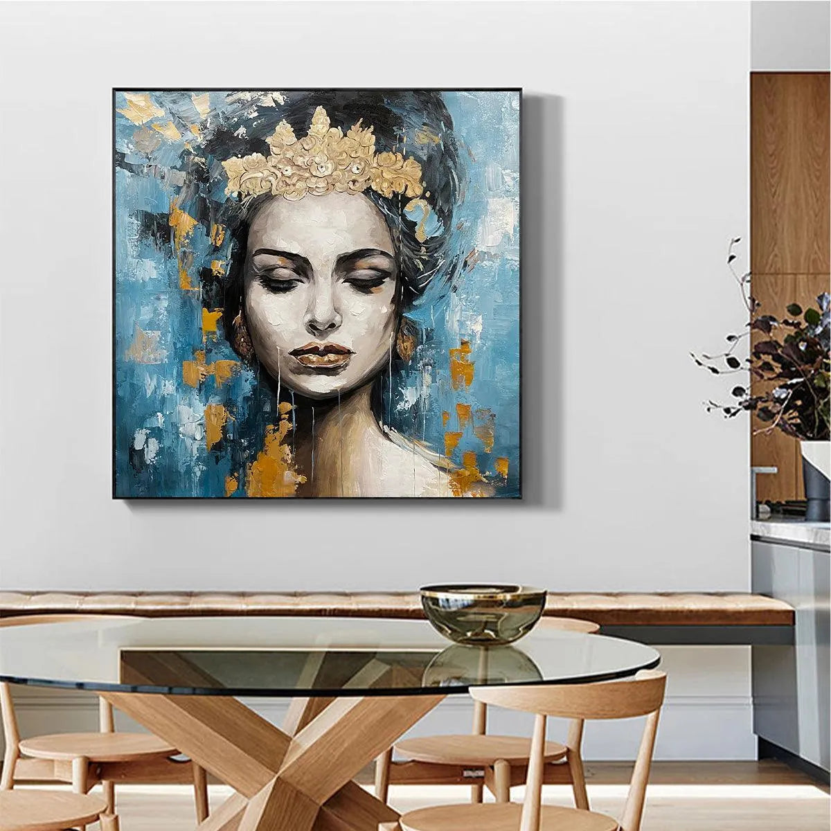 Golden Muse – Figurative Oil Painting, view 5