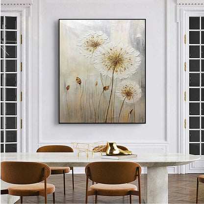 Gold and White Abstract Textured Painting – Whispers of Gold