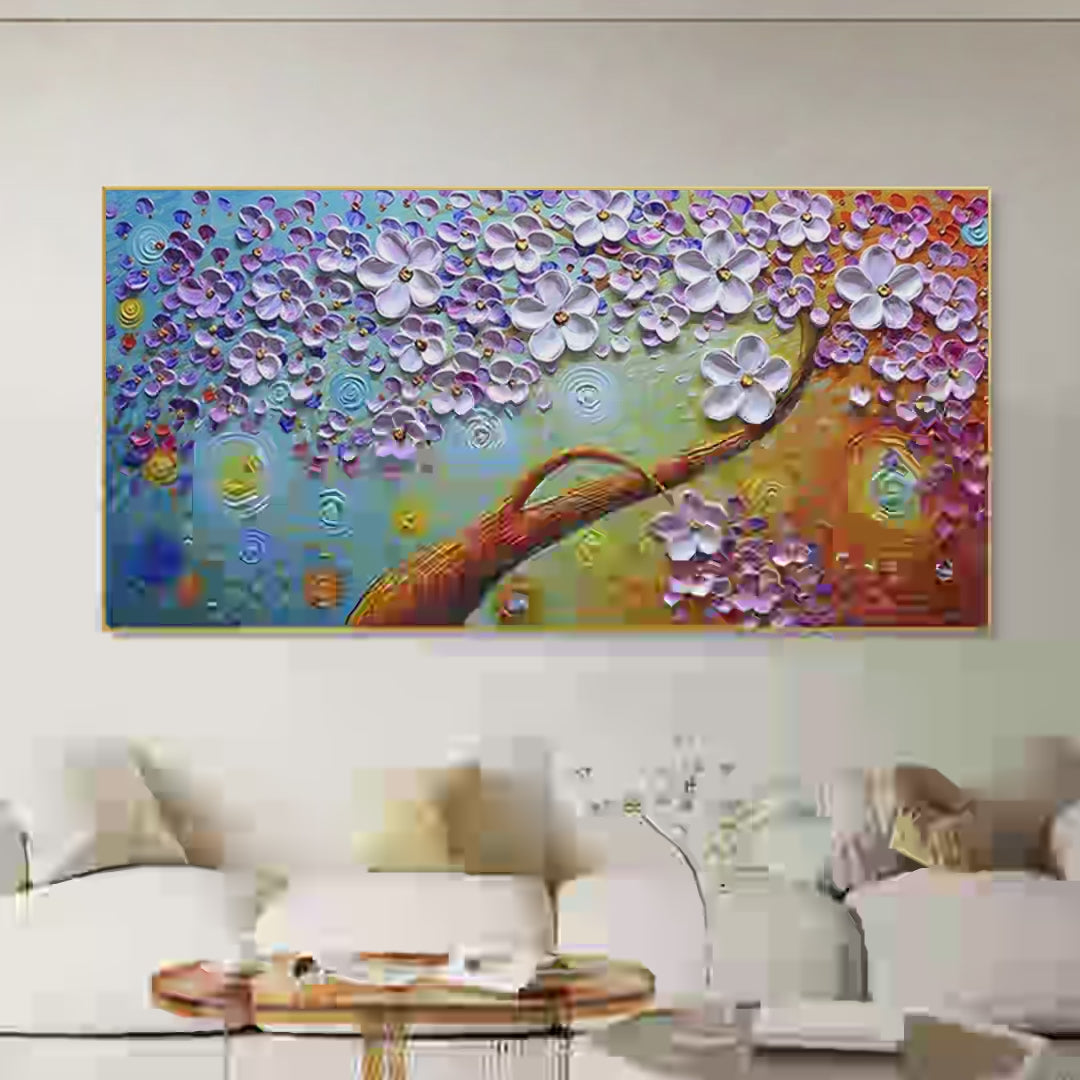 Lilac Dream – Floral Textured Painting, view 4