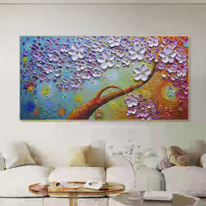 Lilac Dream – Floral Textured Painting, view 4