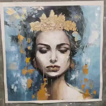 Golden Muse – Figurative Oil Painting, view 4