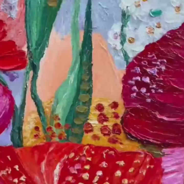 Garden Melody – Floral Impasto Oil Painting, view 3