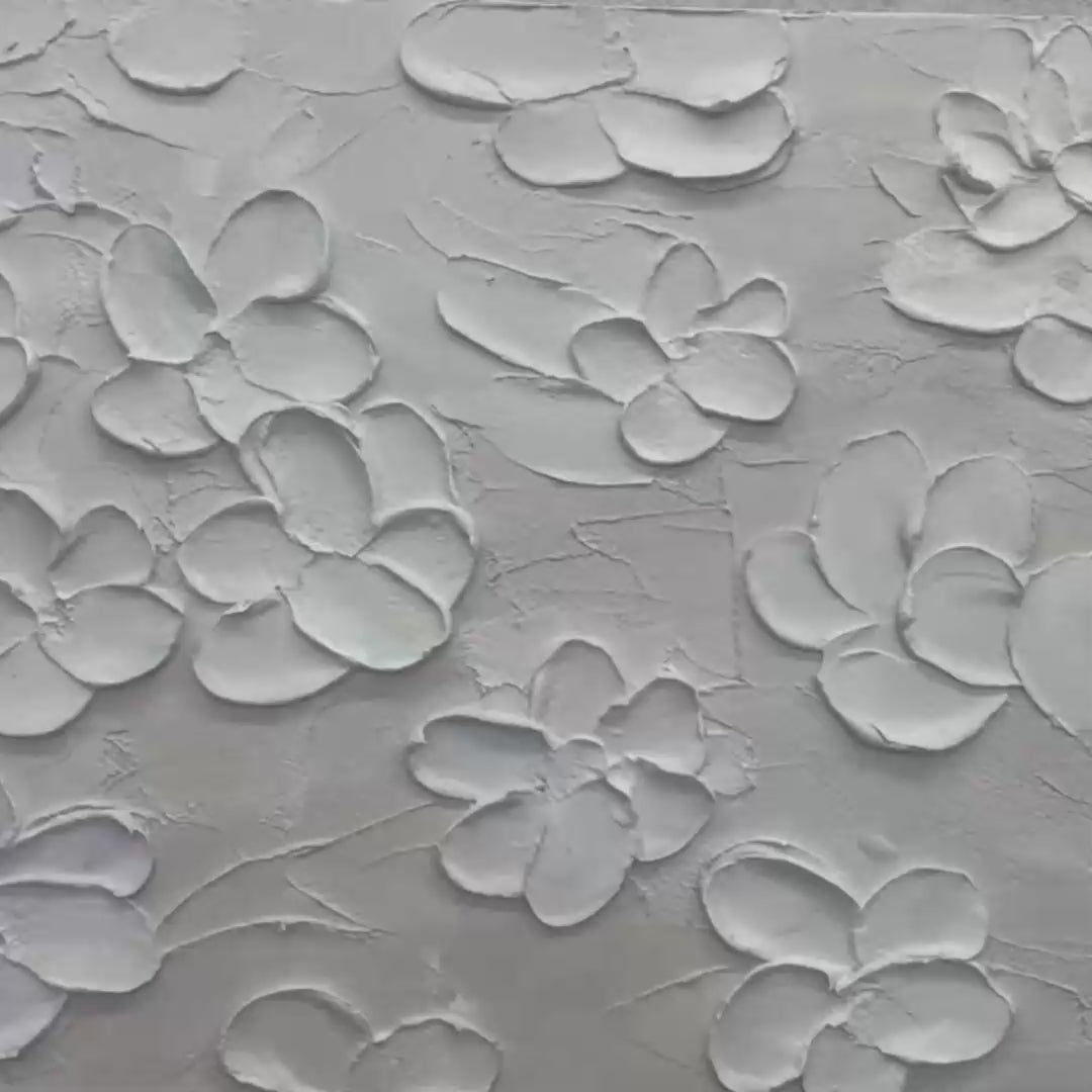 Blanc Bloom – Floral Impasto Painting, view 3