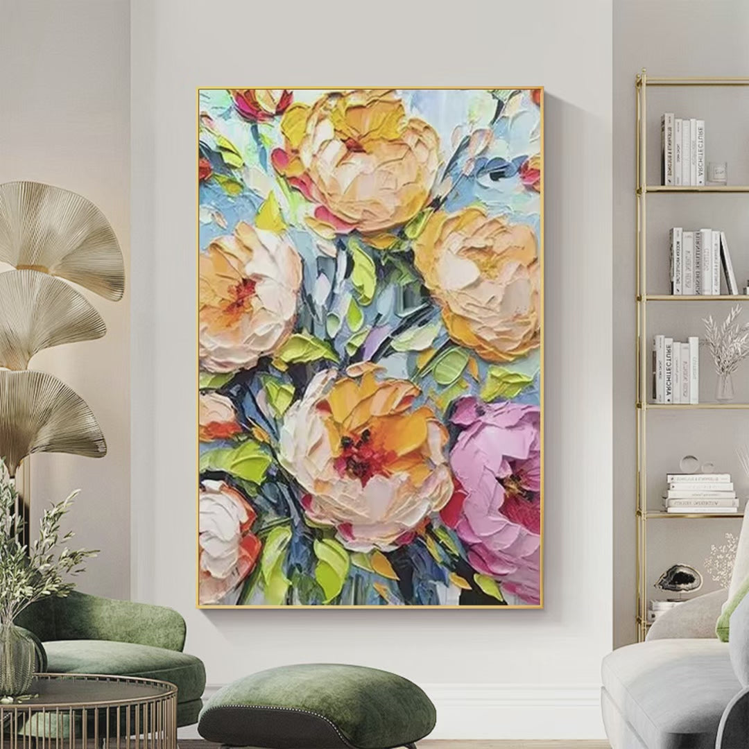 Summer Bloom – Floral Impasto Painting, view 4