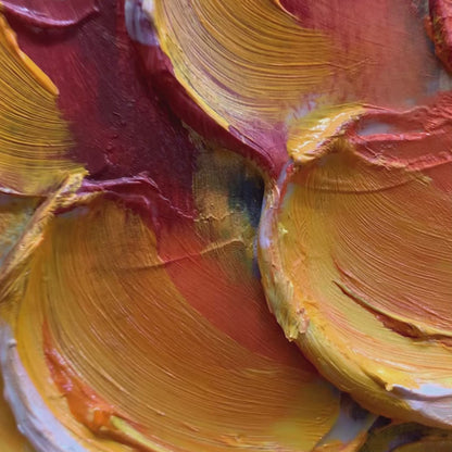 Rainbow Cascade – Floral Impasto Oil Painting, view 3