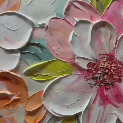 Peach Blossom – Floral Impasto Painting, view 3