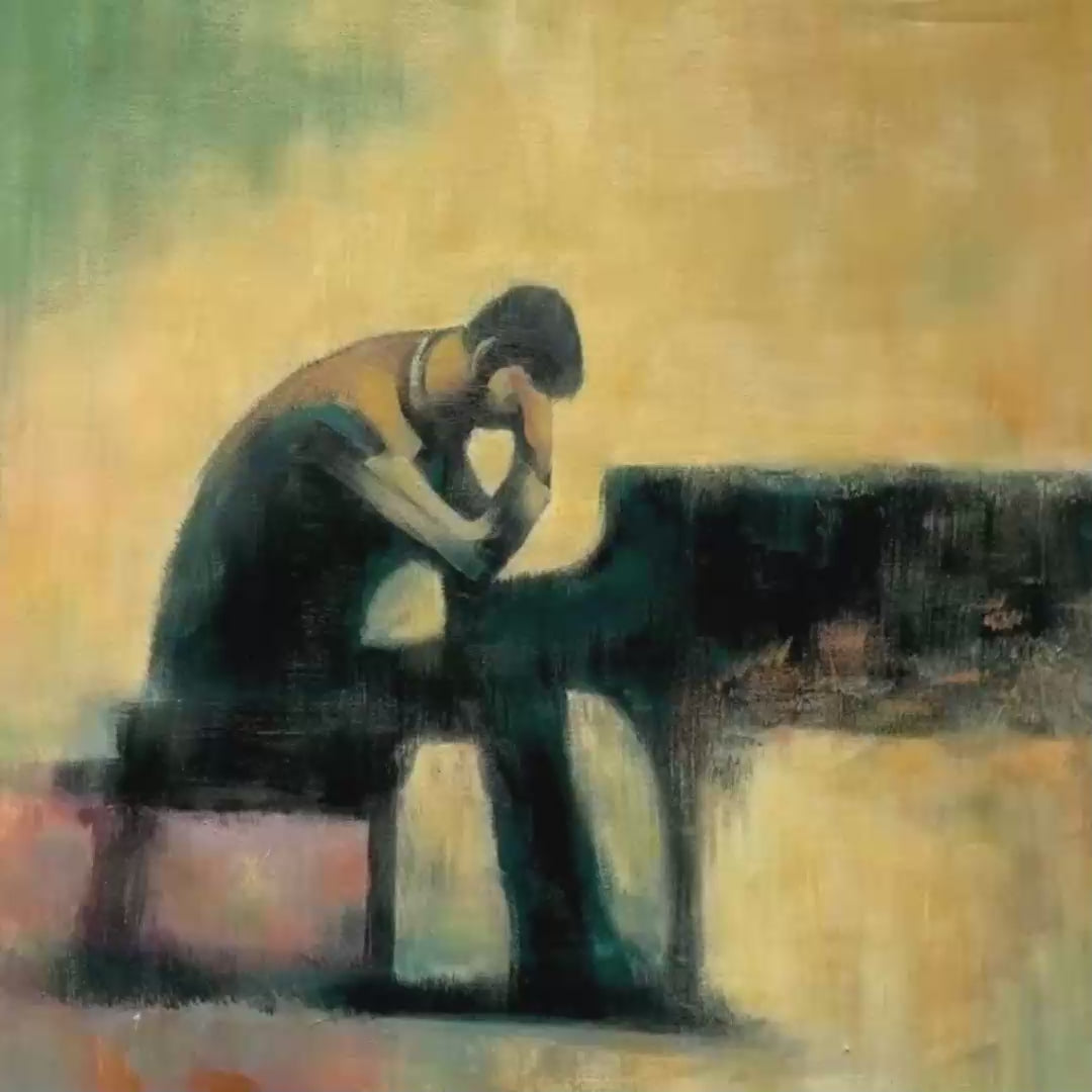 Solitude Sonata – Couple Oil Painting, view 3