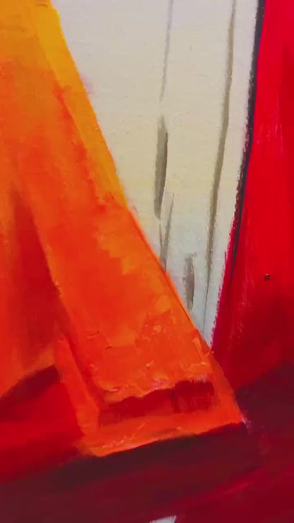 Sailing Into Sunset hand-painted ocean blue, ivory and soft neutral tones textured sailboat seascape painting shown with wood frame