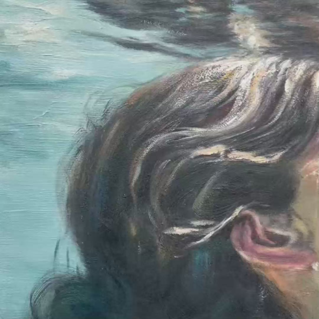 Submerged Serenity – Figurative Oil Painting, view 3