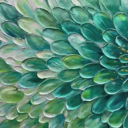 Aqua Bloom – Floral Impasto Oil Painting, view 3