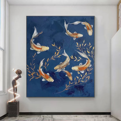 Golden Koi – Koi Fish Oil Painting, view 4