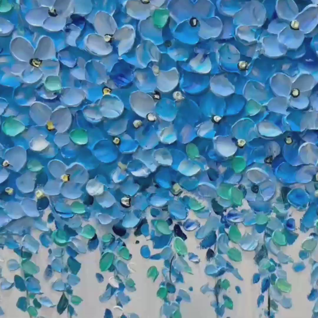 Blue Wisteria – Wisteria Impasto Painting, view 3