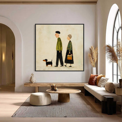 Textured Figurative Couple Oil Painting – A Lifetime'S Walk