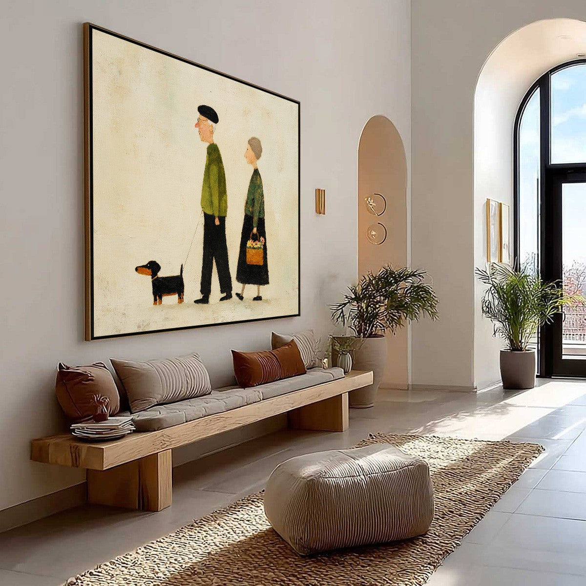Textured Figurative Couple Oil Painting – A Lifetime'S Walk