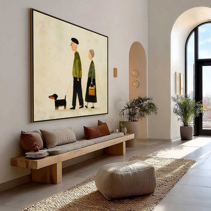 Textured Figurative Couple Oil Painting – A Lifetime'S Walk