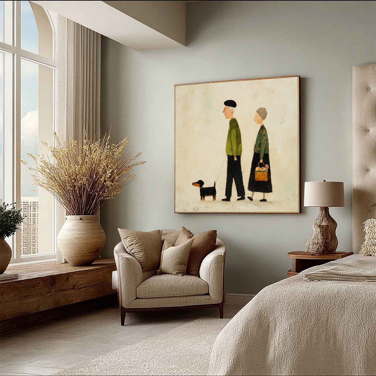 Textured Figurative Couple Oil Painting – A Lifetime'S Walk