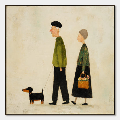 A Lifetime'S Walk – Couple Textured Oil Painting, view 1
