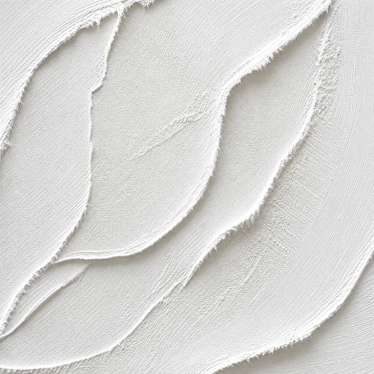 Aegean Calm hand-painted white and soft beige textured ocean wave painting shown with gold frame