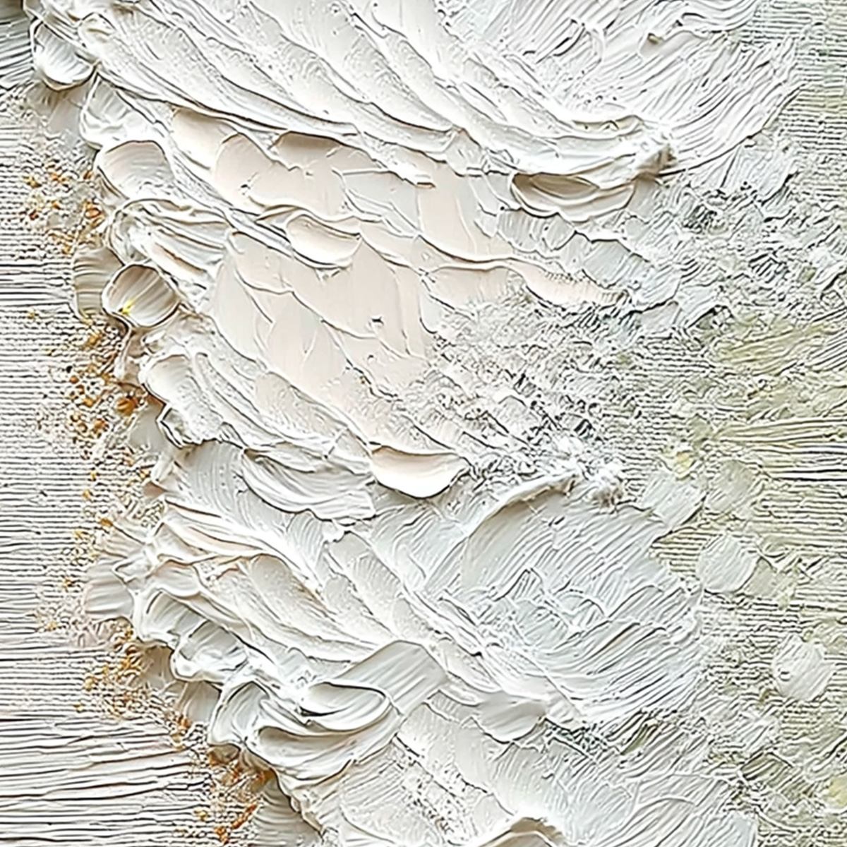 Aegean Foam hand-painted ocean blue, ivory and soft neutral tones textured coastal abstract painting shown with white frame