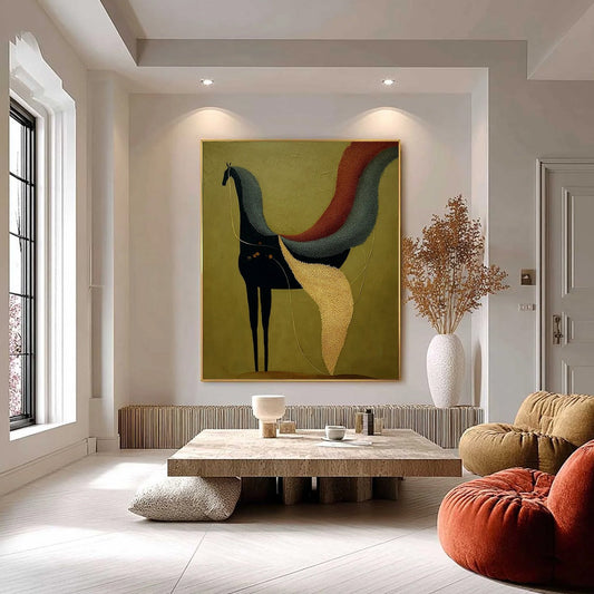 Aeon'S Tapestry – Wabi-Sabi Horse Impasto Oil Painting, view 2