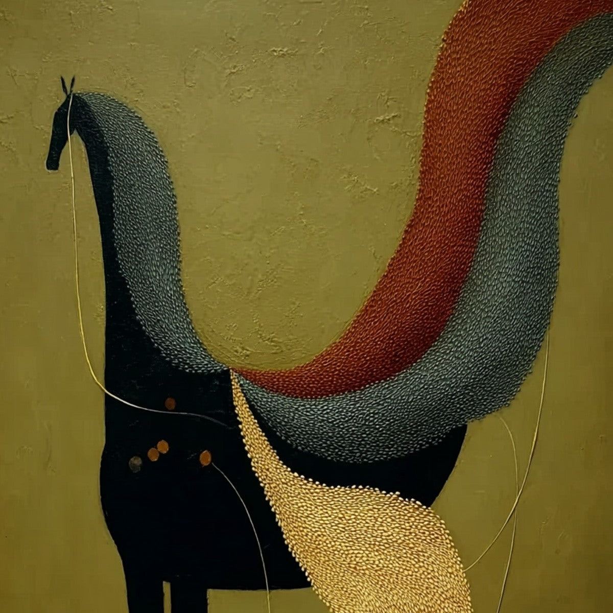 Aeon'S Tapestry – Wabi-Sabi Horse Impasto Oil Painting, view 3