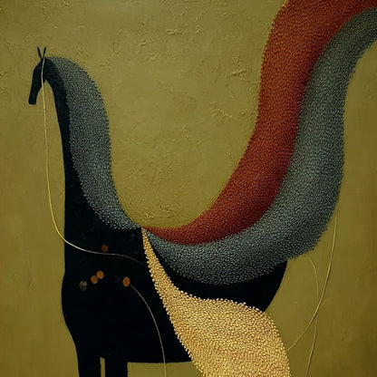 Aeon'S Tapestry – Wabi-Sabi Horse Impasto Oil Painting, view 3