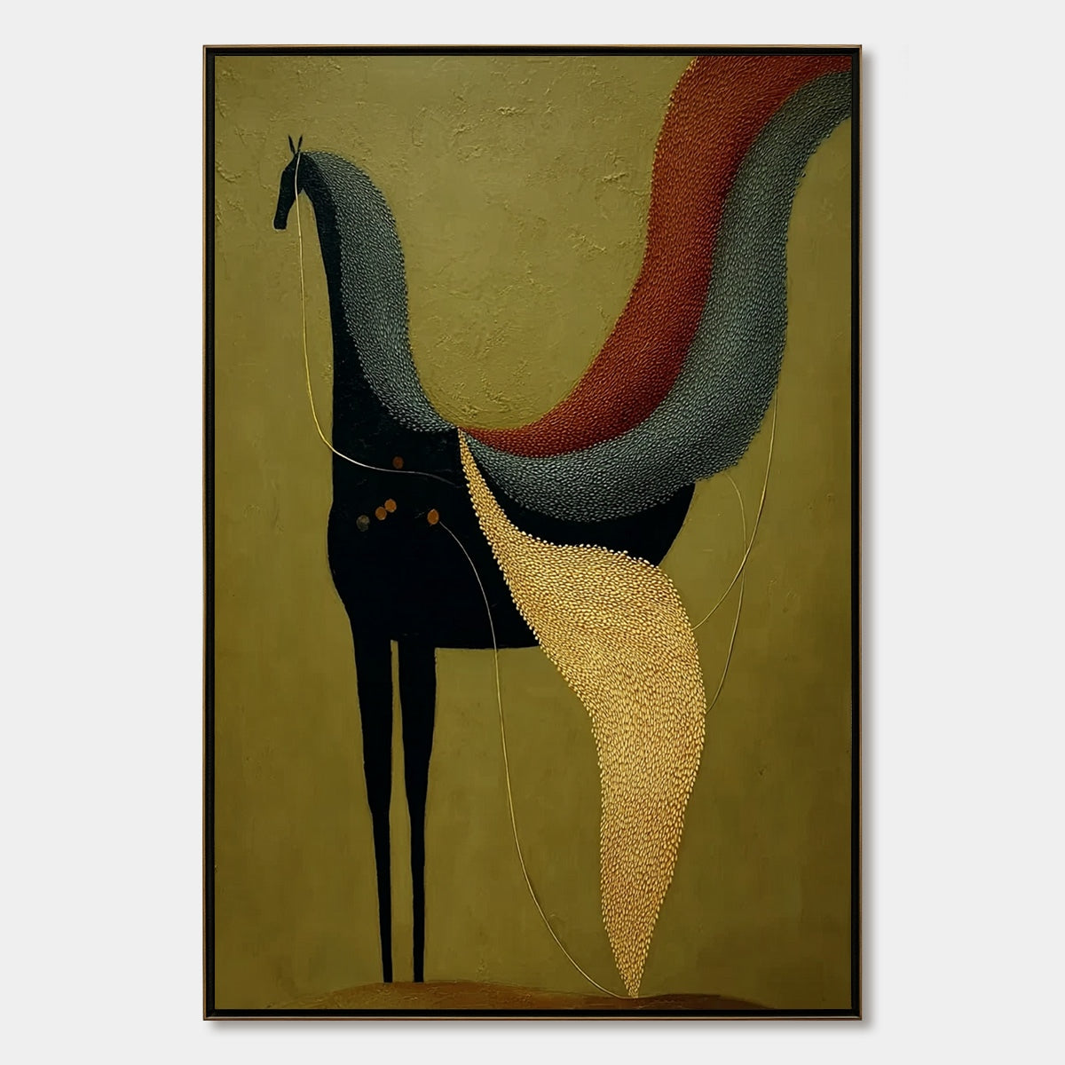 Aeon'S Tapestry – Wabi-Sabi Horse Impasto Oil Painting, view 1