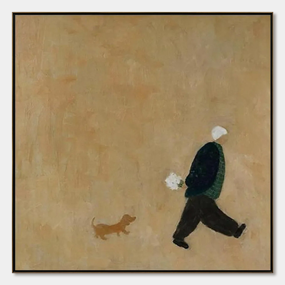 Afternoon Stroll – Minimalist Figurative Oil Painting, view 1