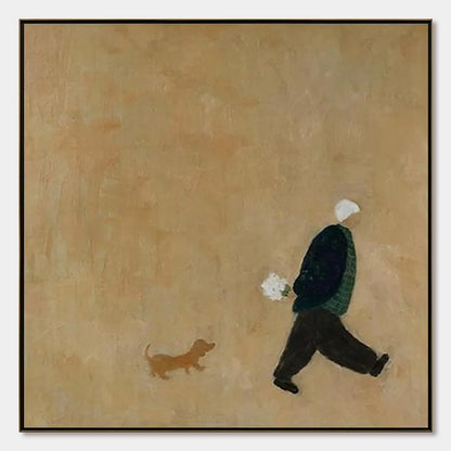 Afternoon Stroll – Minimalist Figurative Oil Painting, view 1