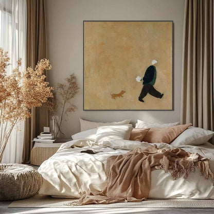 Afternoon Stroll – Minimalist Figurative Oil Painting, view 5